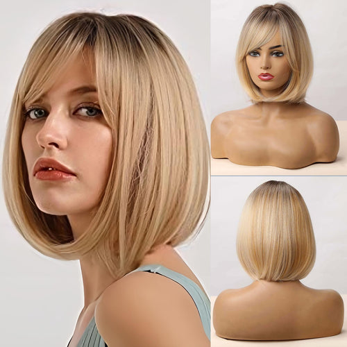 Blonde Bob Wig for Women   and girls