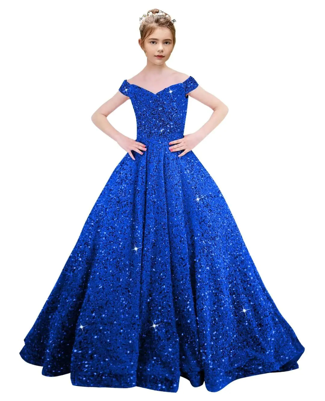 Off Shoulder Sequin Girl Dress